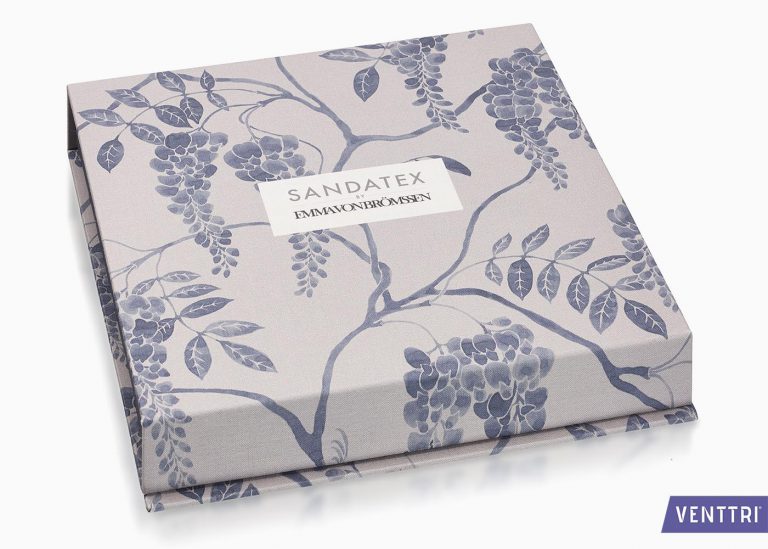 Box with swatch book