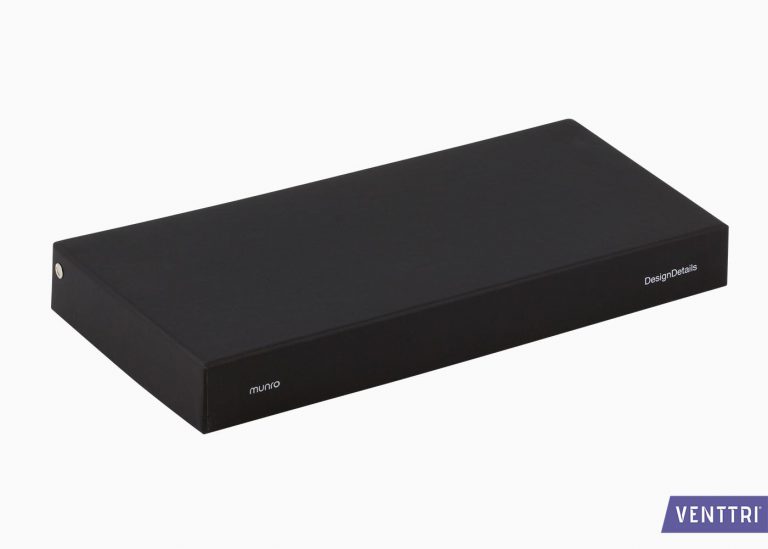 Hinged box lid with compartment layout