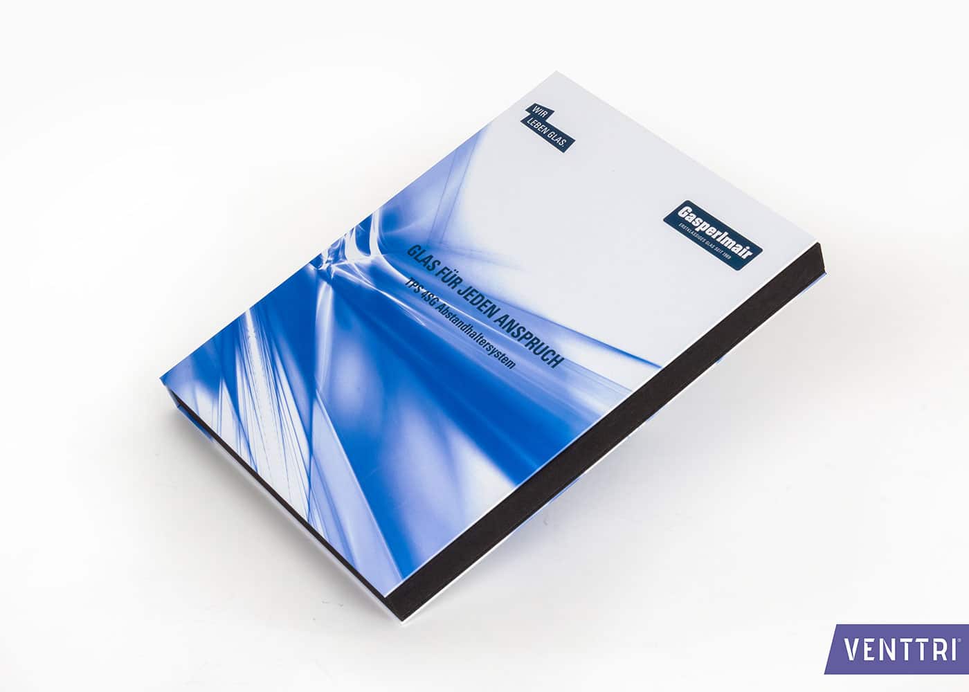 Glass sample in custom foam-lined folder