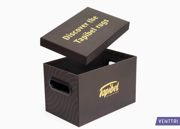 Luxury black presentation box with lid