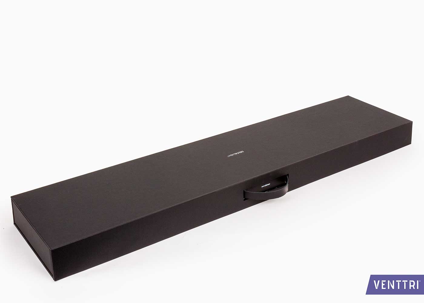 Large printed cardboard case with foam interior