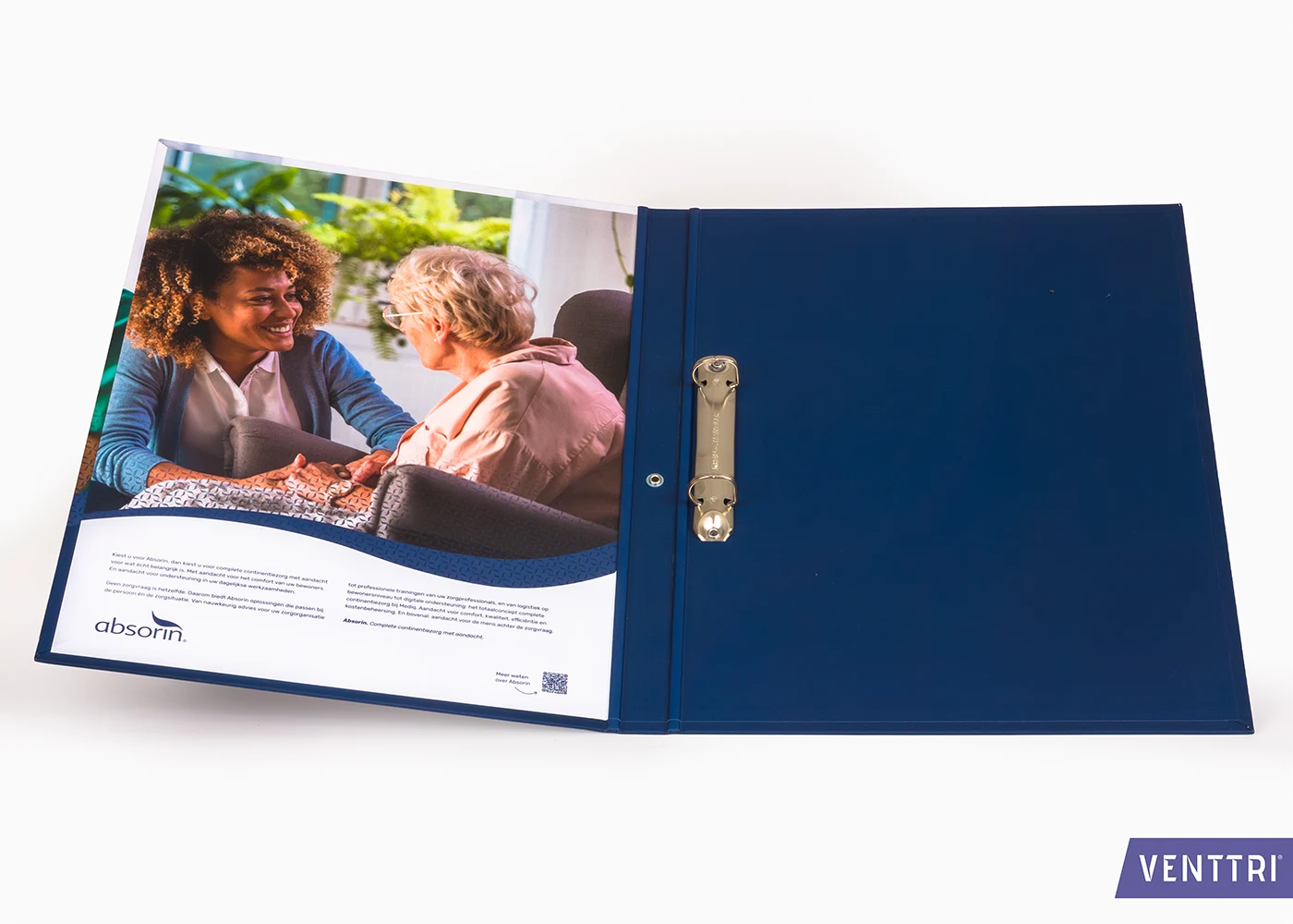 opened binder fully printed inside and outside in full colour